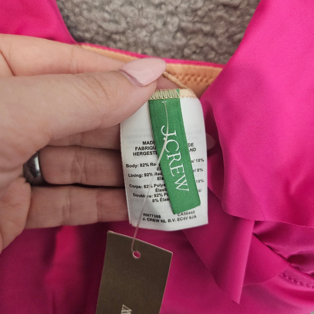 J Crew Ruched Ruffle One-piece Swimsuit 6 Padded Bra Stretch Lined Classic NWT - Picture 4 of 7